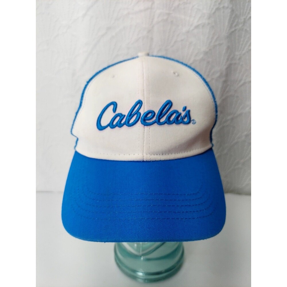 Cabela's Blue and White Mesh Trucker Style Snapback Hat